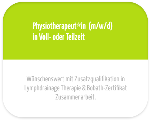 Physiotherapeut»in (m/w/d) in Voll- oder Teilzeit